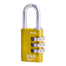 CADEADO COL COMBI30 AMARELO 30MM. AÇO Ø5MM. COM COMBINAÇÃO IFAM
