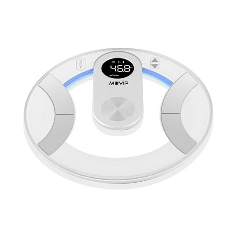 MUVIP ROUND DESIGN BASCULA DE BAÑO DIGITAL - PANTALLA LCD - PLATA