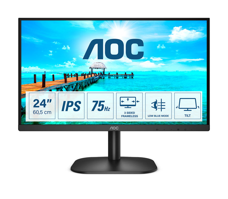 AOC B2 24B2XDA LED display 60,5 cm (23.8") 1920 x 1080 pixels Ful