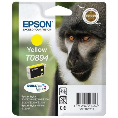 Epson Monkey Tinteiro Amarelo T0894 Tinta DURABrite Ultra