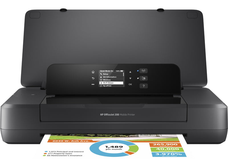 HP Officejet 200 Mobile Printer, Print, Front-facing USB printing