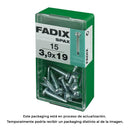 CAIXA S 15 UNID. PARAFUSO ROSCA CHAPA CR AUTOT. 3,9X19MM FADIX