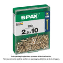 CAIXA 100 UNID. PARAFUSO MADEIRA SPAX CABEZA PLANA YELLOX 2,5X10M