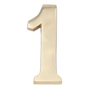 NUMERO 1 LATÃO POLIDO 10CM FIXAÇÃO INVISIVEL EDM