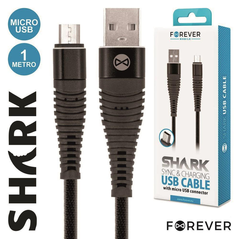 CABO USB-A 2.0 MACHO  MICRO USB-B MACHO SHARK 1M FOREVER