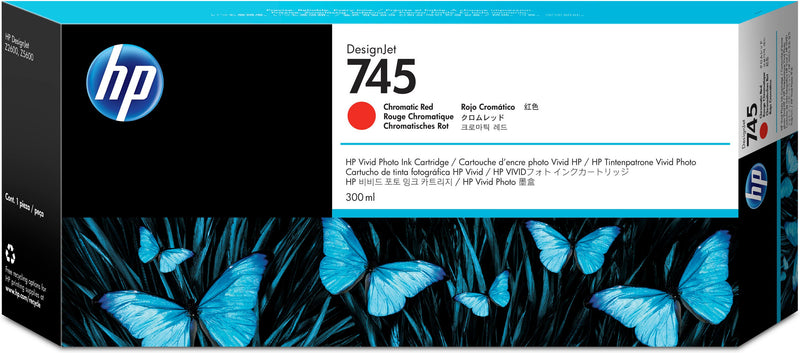 HP 745 300-ml DesignJet Chromatic Red Ink Cartridge