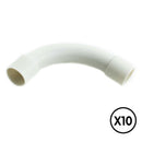 MANGA PVC CURVA A 90° Ø 25 MM, CINZA, 10 UNID.