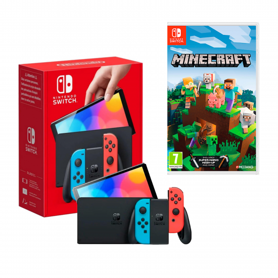 CONSOLA NINTENDO SWITCH OLED AZ/RJ + MINECRAFT