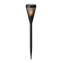 ESTACA SOLAR PRETA EM FORMA DE TOCHA 12 LEDS, Ø10 X 46 CM