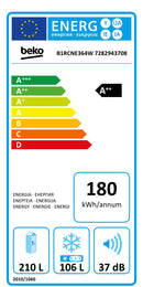 FRIGORÍFICO COMBINADO BEKO B1RCNE364W NF 316LT BRANCO