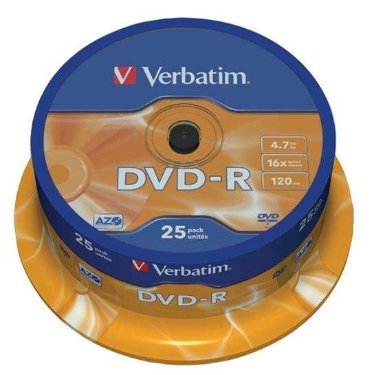 DVD-R VERBATI.16X 4,7GB AZO    -CAKE25