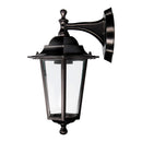 CANDEEIRO DE ALUMÍNIO E VIDRO PARA PAREDE. IP44 E27 60W COR PRETO