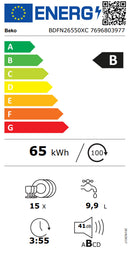 MÁQUINA DE LAVAR LOUÇA BEKO BDFN26550XC 15S 3B