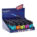 ISQUEIRO ELECTRÓNICO, LATA DE BORRACHA, CHAMA AZUL, CORES VARIADA