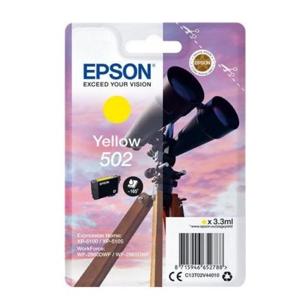 Epson 502 tinteiro 1 unidade(s) Original Rendimento padrão Amarel