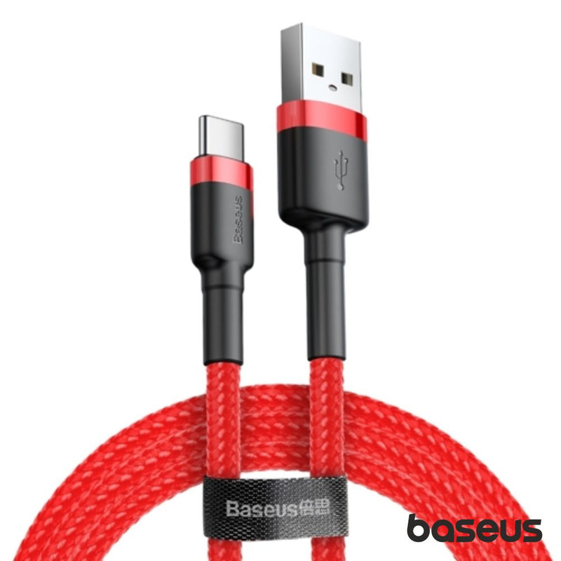 CABO USB-A 2.0 MACHO  USB-C 3A 1M VERMELHO CAFULE BASEUS