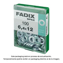 CAIXA M 100 UNID. ANILHA PLANA ZINCO 6,4X12MM FADIX