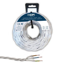 CABO PARALELO TÊXTIL TRANÇADO 3X1,5MM BRANCO 5M