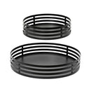 CONJUNTO DE BANDEJAS DE FERRO PRETO Ø38 E Ø28 CM, 2 PEÇAS