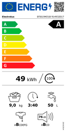MÁQUINA DE LAVAR ROUPA ELECTROLUX EFI6194O1B 9KG