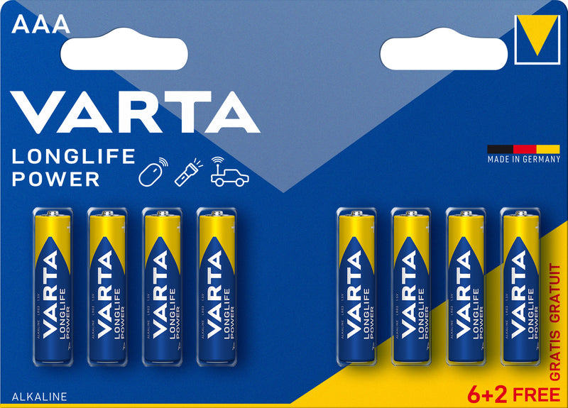 Varta High Energy AAA 6+2pcs Bateria descartável Alcalino