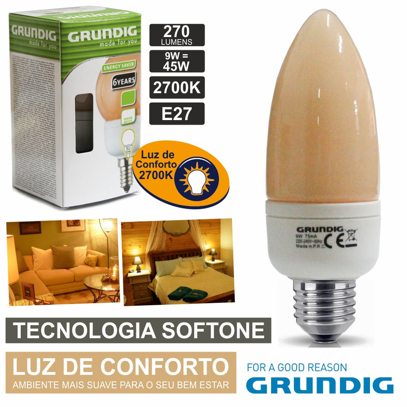 LMPADA E27 9W=45W 230V ECO TEC. SOFTONE 270LM GRUNDIG