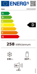 FRIGORÍFICO AMERICANO HAIER HSR5918DNMP( NO FROST TOTAL  - PLATIN