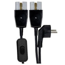 CABO EUROJAVA CFI.DUPLA.CINTER.-14IX2( PRETO  - CABO COM FICHA DU