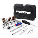CHAVES DE SOQUETE, CONJUNTO DE 46 PEÇAS, 1/4´´. WORKPRO
