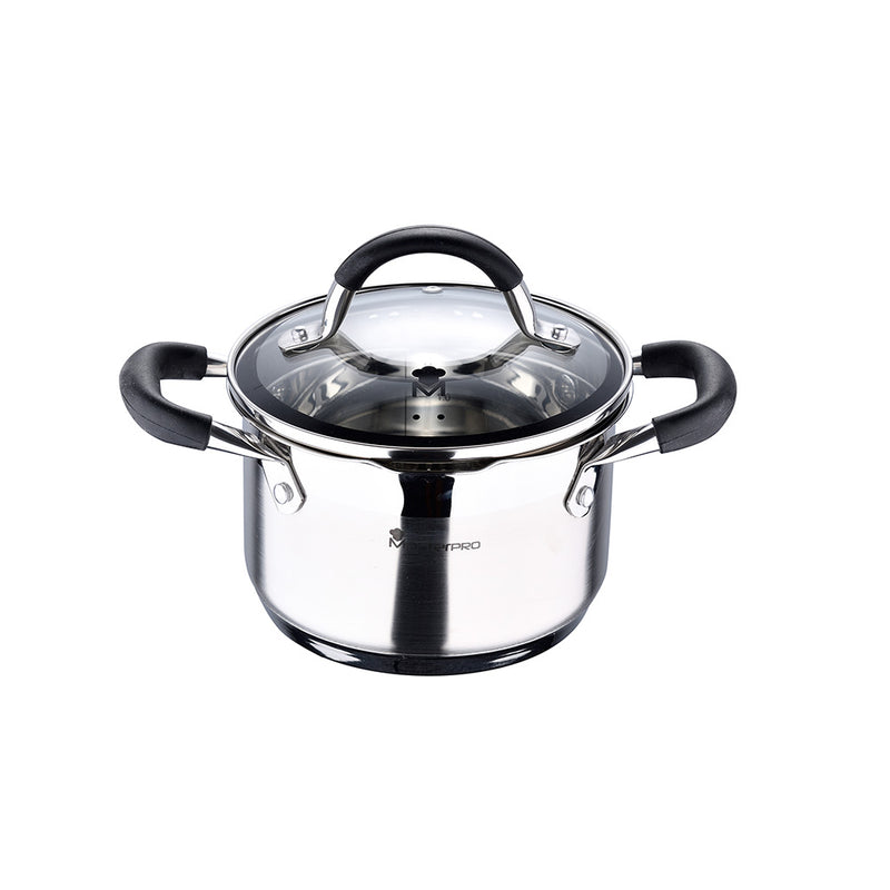 PANELA Ø16X10CM 1,8L INOX COM TAMPA FOODIES BGMP-1504-BK MASTERPR