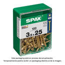 CAIXA 100 UNID. PARAFUSO MADEIRA SPAX CABEZA PLANA YELLOX 3,5X25M