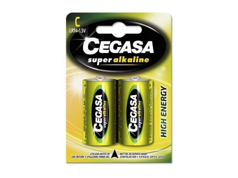 CEGASA SUPER ALCALINE LR14 PACK 2 PILAS LR14 C 1.5V - ALTA TECNOL