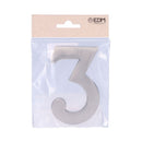 NUMERO 3 NIQUEL MATE 10CM FIXAÇÃO INVISIVEL EDM