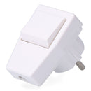 PLUGUE COM T/T (SCHUKO) + INTERRUPTOR 10 A 250 V, BRANCO, 40 X 65