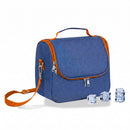 BOLSA TÉRMICA 9 L DESIGN DE GANGA AZUL COM DEBRUM E PEGA PRETO, 2
