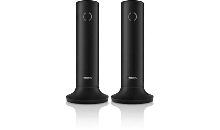 TELÉFONO INALÁMBRICO PHILIPS LINEA M4502B34 PACK DUO NEGRO