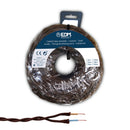 CABO PARALELO TÊXTIL TRANÇADO 2X1MM CASTANHO 5M