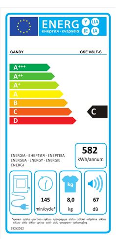 MÁQUINA DE SECAR ROUPA CANDY 8KG CSEV8LFS