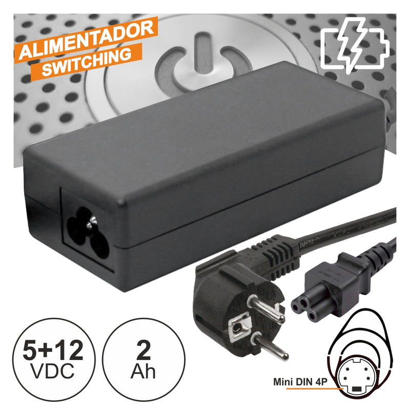 ALIMENTADOR SWITCHING 5V+12V 2A P DISCOS RÍGIDOS