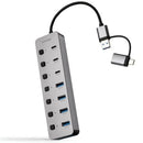HUB USB + USB TIPO-C NANOCABLE 10.16.4510 4XUSB 3XUSB TIPO-C 1XUS