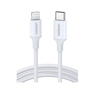 CABLE UGREEN USB-C TO LIGHTNING MFI 1M WHITE