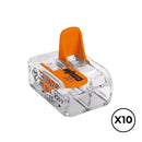 CONECTOR RÁPIDO COM ALAVANCA 2 CONDUTORES, Ø MÁXIMO 4 MM², 450 V,