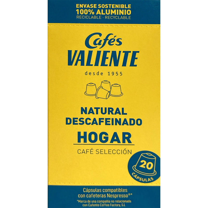 ESTUCHE CAFE VALIENTE DESCAFEINADO C/NESPRES.20CAP