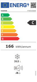 CONGELADOR VERTICAL HISENSE FT3K310SAIE 186X60 INOX DSP NF