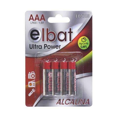 ELBAT PACK DE 4 PILAS ALCALINAS LR03AAA