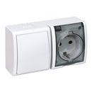 TOMADA DE SUPERFÍCIE, SCHUKO 2P+T + COMUTADOR, 16A 250V~, IP54, S
