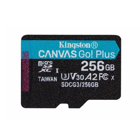 MICROSD KINGSTON CANVAS GO PLUS 256GB CLASS10 UHS-I U3 V30 A2(170