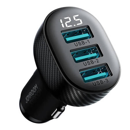 CAR CHARGER JOYROOM JR-CCD03 , 3.4A, 3X USB DIGITAL DISPLAY