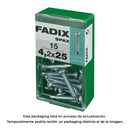 CAIXA S 15 UNID. PARAFUSO ROSCA CHAPA CR AUTOT. 4,2X25MM FADIX