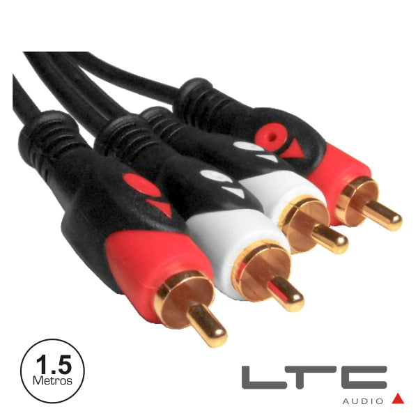 CABO 2-RCA MACHO  2-RCA MACHO DOURADO 1.5M LTC